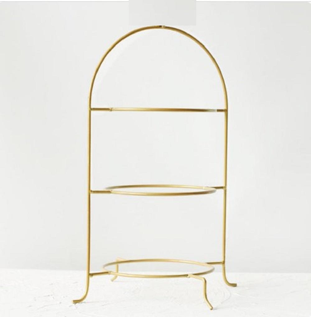 Golden Iron Organizer with 3 Plates for Kitchen & Office